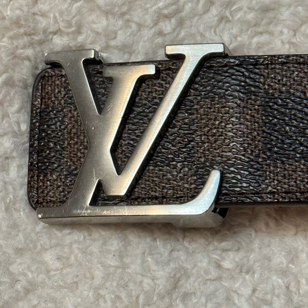 Louis Vuitton Monogram Canvas Belt with Silver Buckle